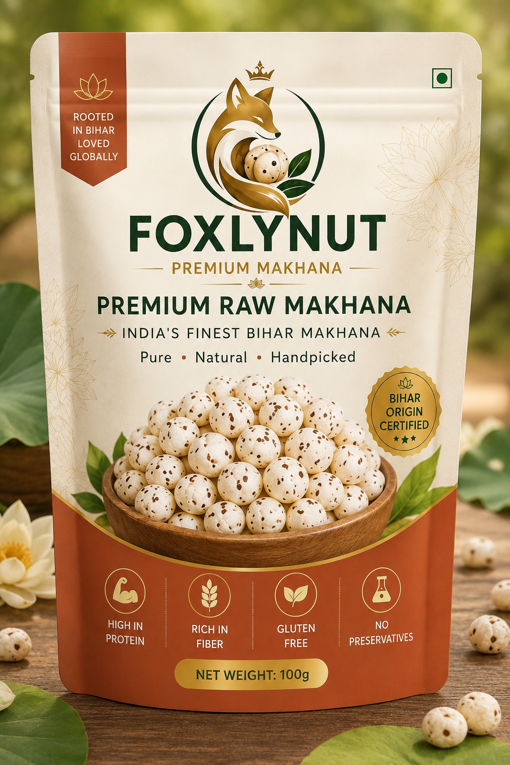 FOXLYNUT Premium Raw Makhana
