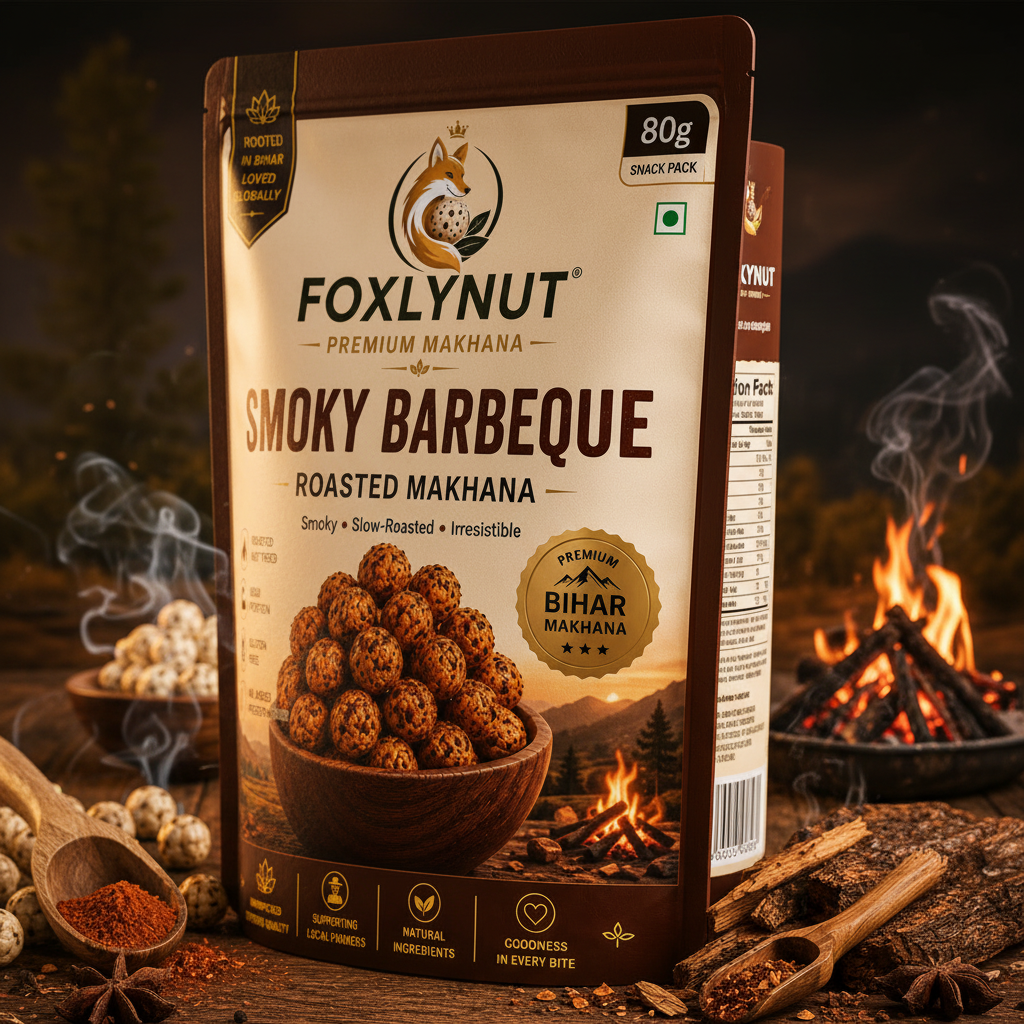 FOXLYNUT Smoky Barbeque Makhana 360 view